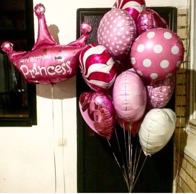 Композиция из воздушных шаров на выписку девочки Рождение принцессы*