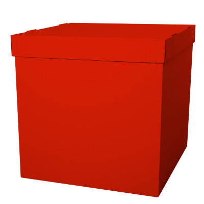 Коробка для воздушных шаров ПУСТАЯ, красная, 70х70х70 см