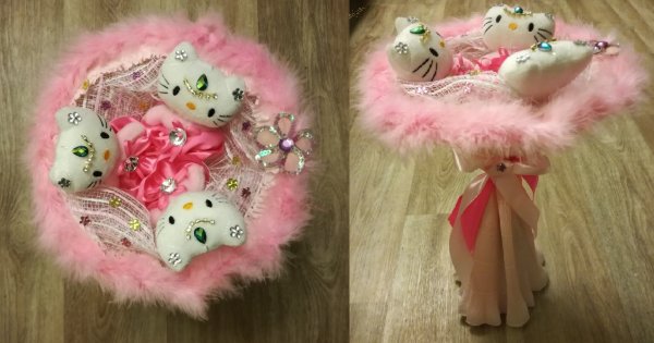 Букет розовый Китти (Хелло Китти, Hello Kitty)