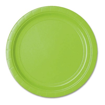 Тарелки бумажные одноразовые Лайм (светло-зеленые), 17 см, 8 шт 