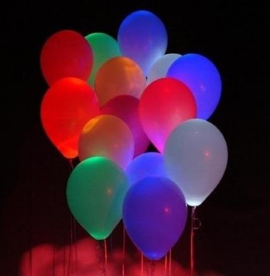 Светящиеся воздушные шары с гелием, с кнопкой включения\выключения, пастель 35 см