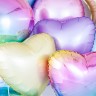 Фольгированный шар сердце Нежная радуга, 45 см, с гелием