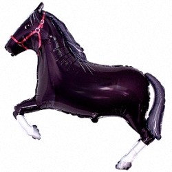 Шар фольгированный, лошадь черная, 107см, с гелием