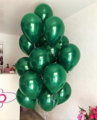 Шар латексный зеркальный, дабл-стафф (шар в шаре), зеленый, 30 см, с гелием
