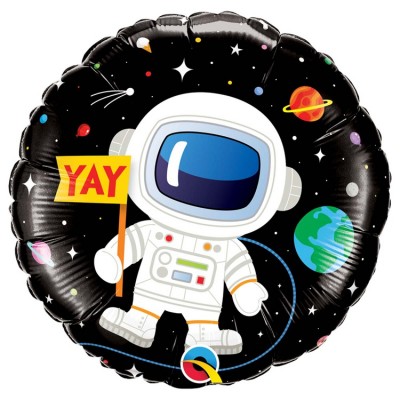 Фольгированный шар Космос Happy birthday, круг 45 см, с гелием