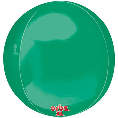 Сфера Металлик Зеленая, фольгированный шар с гелием 16" (41 см)  