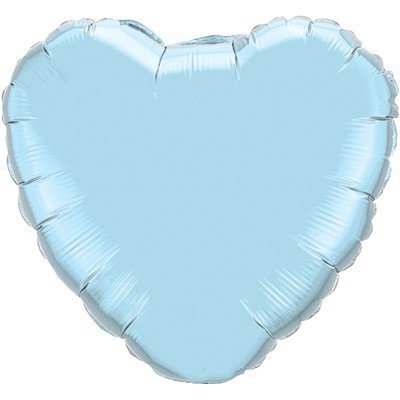 Сердце голубое из фольги, воздушный шар с гелием, 45 см