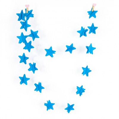 Гирлянда - подвеска Звездочки голубые, 220 см, из бумаги