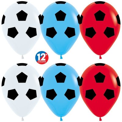 Футбольные мячи триколор, воздушный шар с гелием, латексный, 30 см 