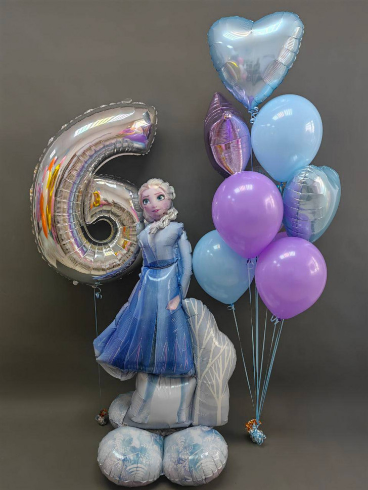 ✧ Шары для девочки на 6 лет с фигурой Холодное сердце Эльза 