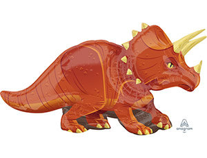 Динозавр Трицератопс, фольгированный шар с гелием, фигура 60х106 см