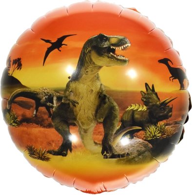 Эра динозавров, шар из фольги с гелием, круг 45 см