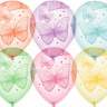 Воздушный шар латексный Хрустальные бабочки, Ассорти, кристалл,35см