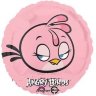 Angry birds шар из фольги розовый, круг, 45 см