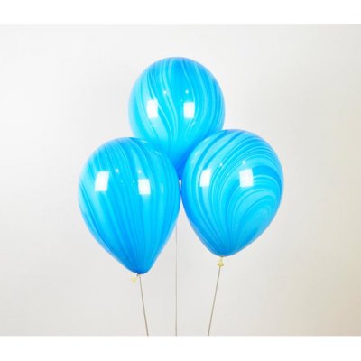 Агаты Голубые, шары воздушные гелиевые, латексные, 30 см. 