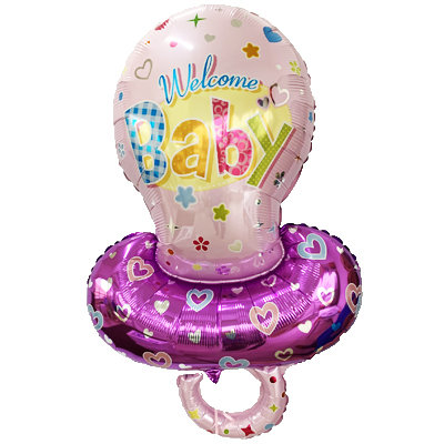 Соска розовая, фольгированный шар с гелием, фигура 101х58см