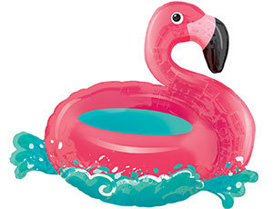Фламинго на воде, фольгированный шар с гелием, фигура