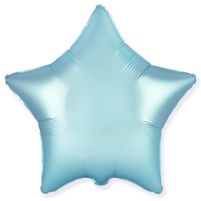 Звезда голубая, сатиновая, шар из фольги с гелием, 45 см 