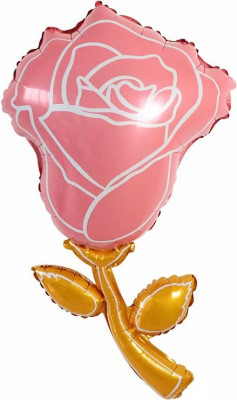 Фольгированный шар Роза розовая, фигура, с гелием, 94 см