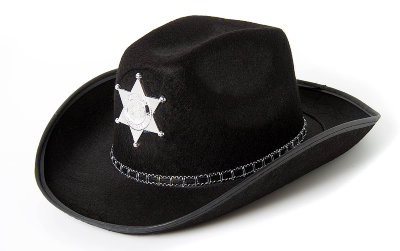 Карнавальная шляпа Шериф, Черный