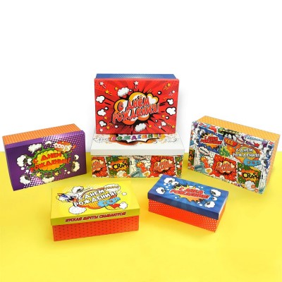 Коробка подарочная, Комиксы, Размер №5 (с разноцветной крышкой), 28 х 18.5 х 11.5 см, Комиксы