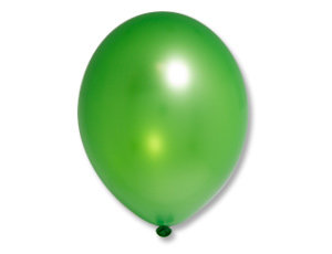 Воздушные шары с гелием зеленые (лайм), металлик, 35 см