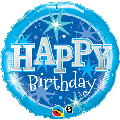 С днем рождения Искры, фольгированный шар с гелием, синий, 46 см