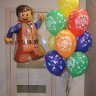 Лего Человечек Эммет, шар из фольги с гелием, фигура
