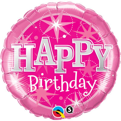 С днем рождения Искры, фольгированный шар с гелием, розовый, 46 см 