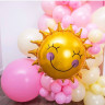 Фотозона с шарами "Солнышко - нежно-розовый и лимонный"
