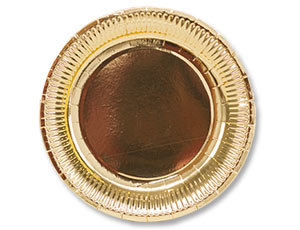 Тарелка фольгированная золотая, 23 см, 6 шт 