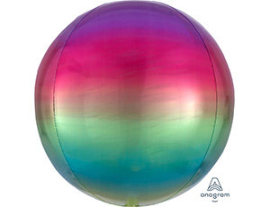 Сфера Омбре радуга, фольгированный шар с гелием 16" (41 см)      