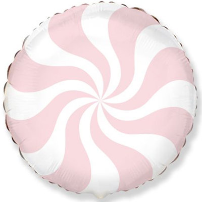 Леденец розовый, фольгированный шар с гелием, круг 45 см   