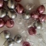 Шары под потолок, сочетание (розовый и серебряный хром, шары с конфетти), 30 см, с гелием