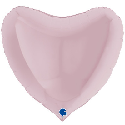 Фольгированный шар сердце розовое, большое 80 см, с гелием
