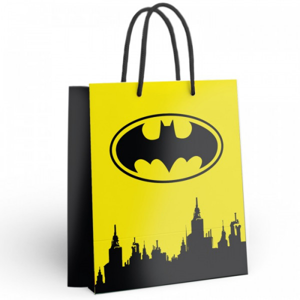 Пакет подарочный Batman, 23*18*10 желтый