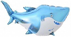 Акула большая веселая, фольгированный шар с гелием, фигура