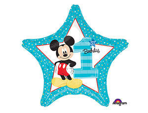 Микки Маус 1 день рождения (фольгированный шар звезда)
