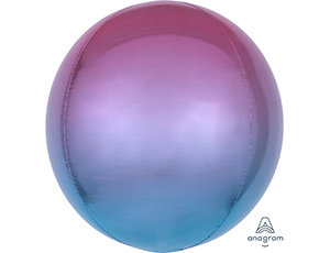 Сфера Омбре фиолетово-голубой, фольгированный шар с гелием 16" (41 см)  