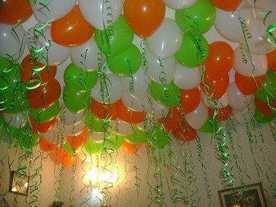 Цветовая гамма Оранжевые, белые, лайм шары под потолок, 35 см, пастель (матовые)