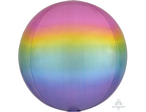 Сфера Омбре нежная радуга, фольгированный шар с гелием 16" (41 см)   