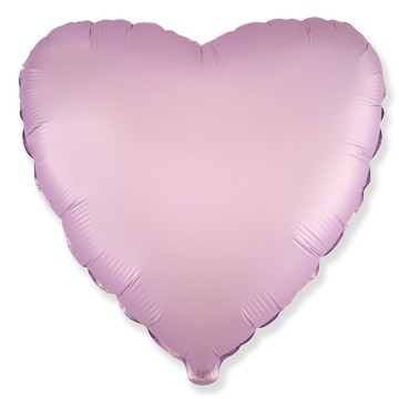 Сердце фиолетовое сатин, шар из фольги  с гелием, 45 см   