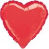 Сердце красное, шар из фольги с гелием, металлик  45 см