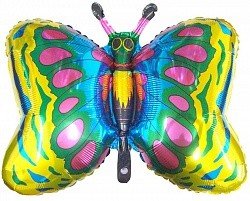 Бабочка желтая, фольгированный шар с гелием, фигура