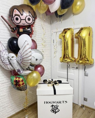 Большая коробка-сюрприз с шарами Гарри Поттер, 70х70х70 см*