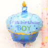 Торт Первый день рождения, фигура, голубой