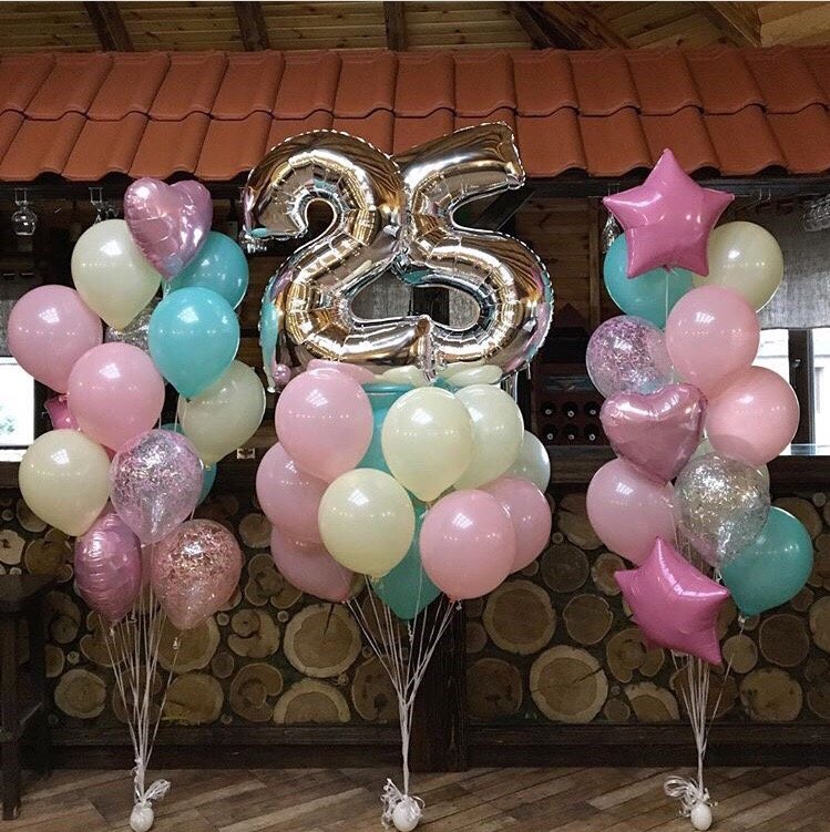 ✧ Сет из воздушных шаров на 25 лет для девушки Именинница