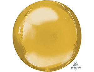 Сфера Металлик Золотая, фольгированный шар с гелием 21" (53 см)