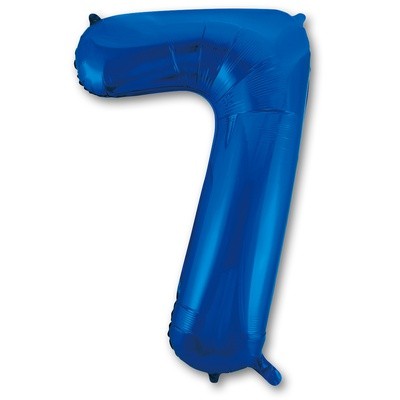 Фольгированный шар Цифра 7, синий, на грузе, 102 см  