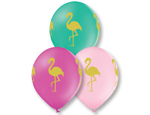 Фламинго, воздушные гелиевые шары, латексные, 35 см